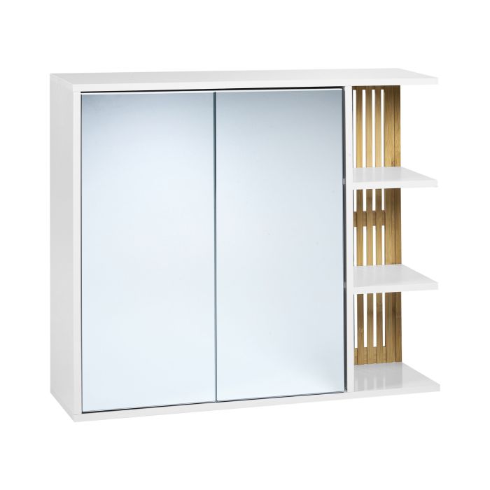 Bathroom Wall Mounted Mirror Cabinet NUBES 80 cm 70 cm White