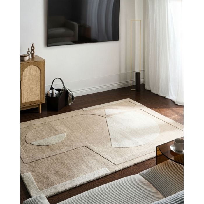 JAFARO Wool Rug- Beige, 160cm