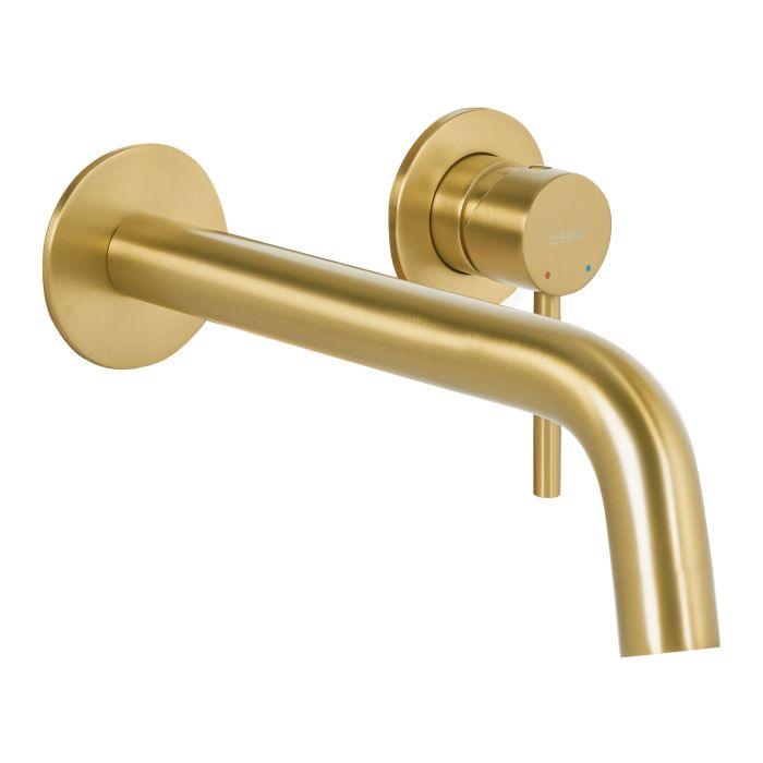 BARNTHORPE Wall Mounted Basin Mixer Tap Brass - Gold