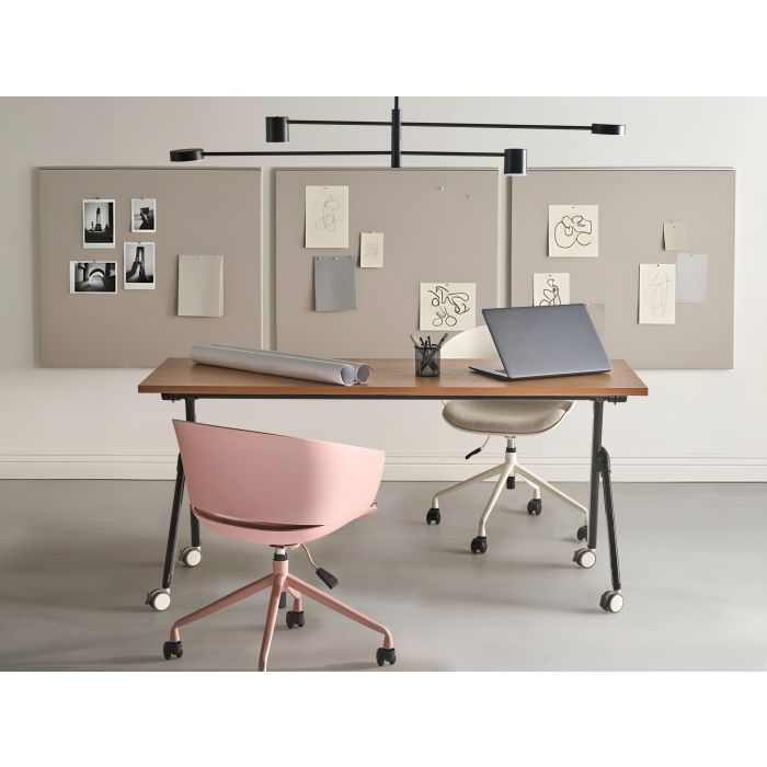 FEXUFA Foldable Office Desk - Brown and Black, 160cm