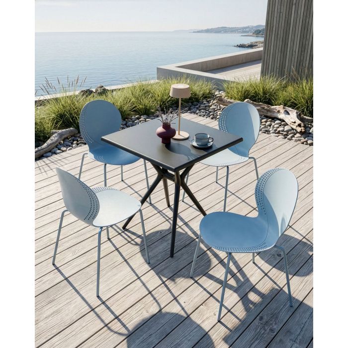 SACOVI Garden Chairs Set of 4 - Light Blue