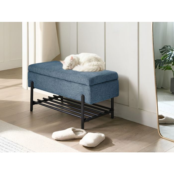 BOMAXI Ottoman Storage Bench - Blue