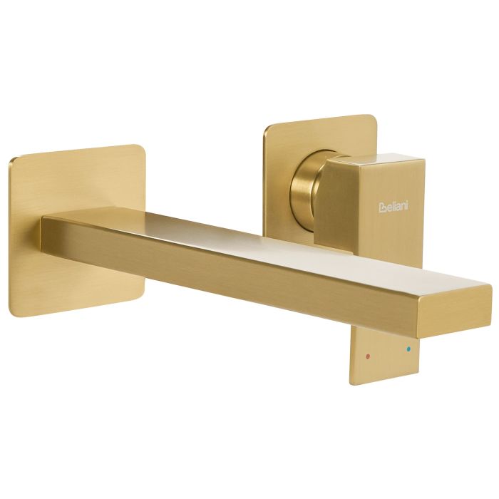 BARKLEIGH Wall Mounted Basin Mixer Tap Brass - Gold