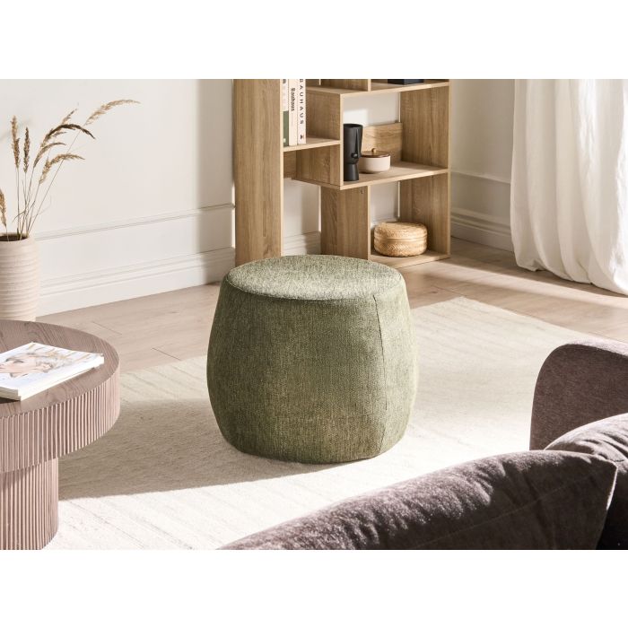 BOFARO Fabric Ottoman Pouffe - Dark Green