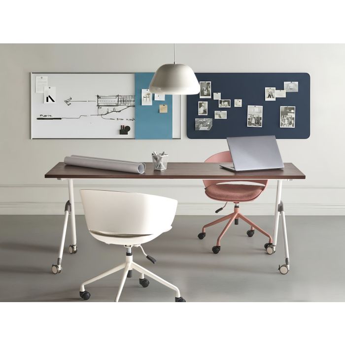 FEXUFA Foldable Office Desk - Dark Brown and White, 180cm