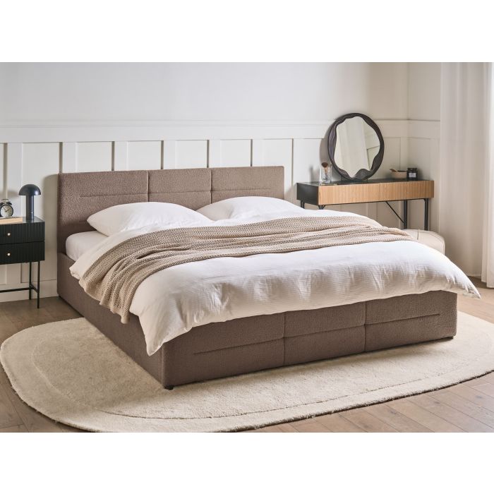 DIYARO Super Kingsize Ottoman Boucle Bedframe - Taupe