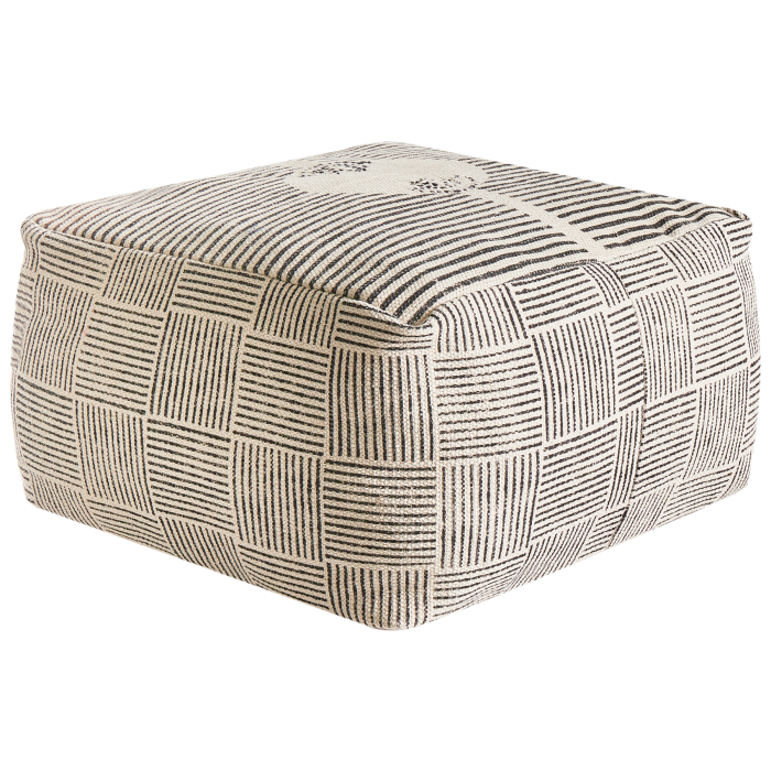RAVELLOR Cotton Ottoman Pouffe - Grey