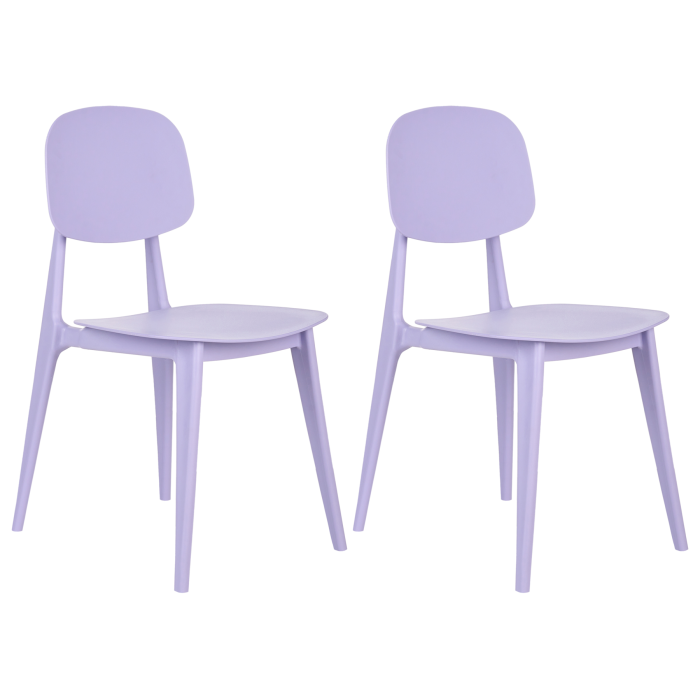 YORAVELLE Plastic Garden Chair Set of 2 - Voilet