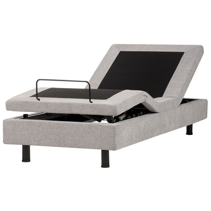 DEKU Adjustable Bed without Headboard Fabric 90 x 200 cm (EU Single) Light Grey