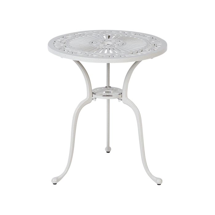 Metal Garden Bistro Table Diameter 61 cm White DASCIO