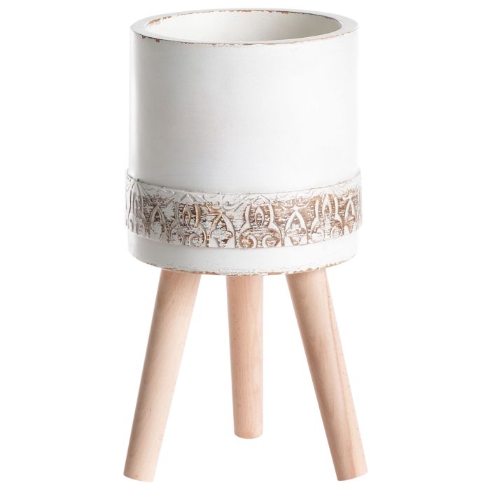 KSIATOS Elevated Plant Pot Ceramic 22 cm Off-White