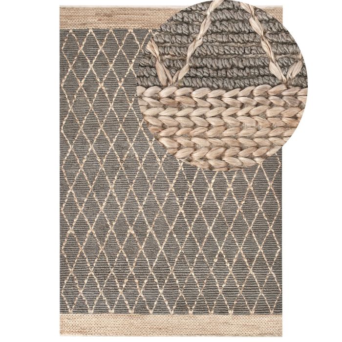 GRADDEN Rug Jute 200 cm - Grey