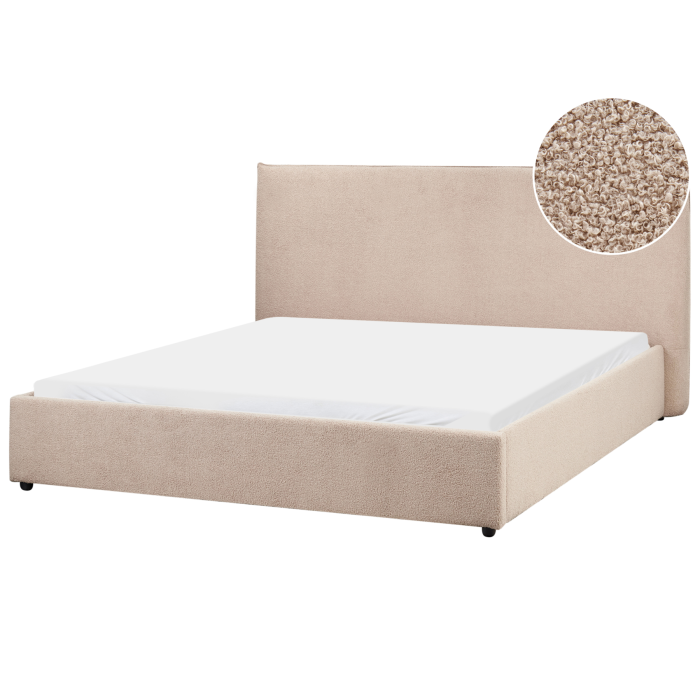 LEVISH Kingsize Boucle Fabric Waterbed - Taupe
