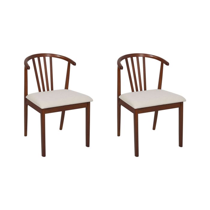 Set of 2 Dining Chairs CRAIG Wood Dark Brown