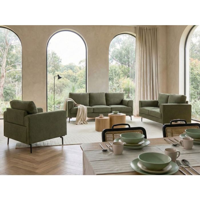 BAJARO Fabric 6 Seater Sofa Sets - Green