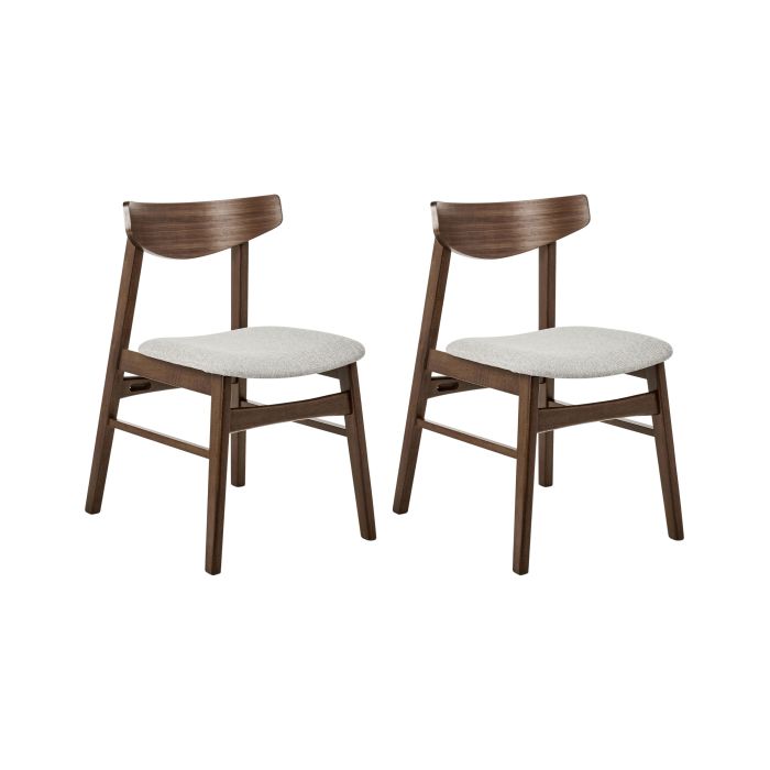Set of 2 Dining Chairs SMILEY Wood Light Grey