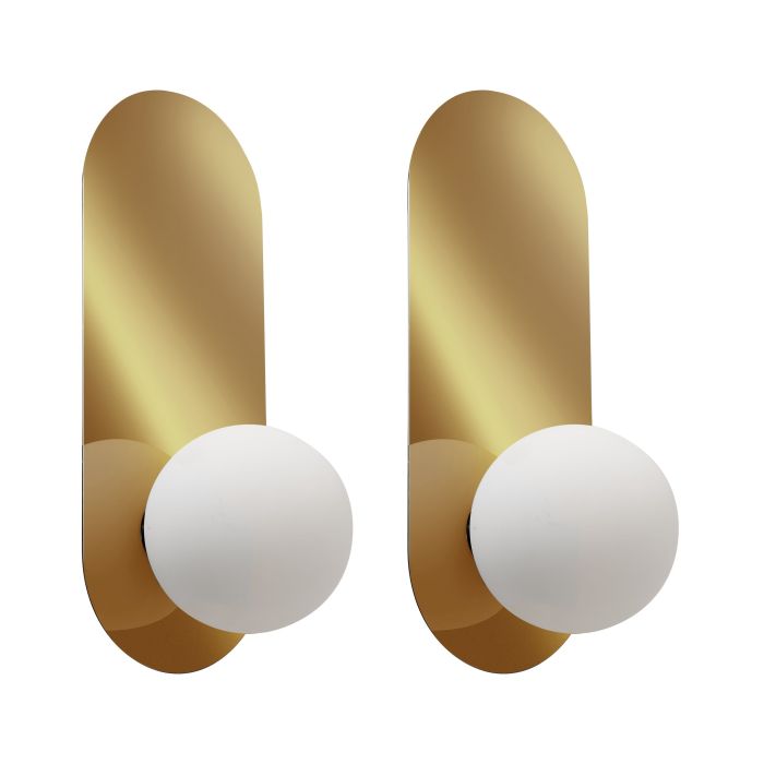 EASTMERE Metal Set of 2 Wall Lamps - Gold