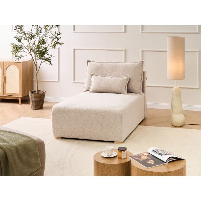 JORVEX Boucle Chaise Longue - Beige