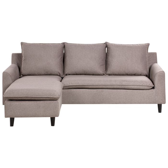 Right Hand Fabric Corner Sofa Taupe ELVENES