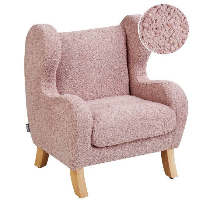 Kids Boucle Armchair Pink FARUM