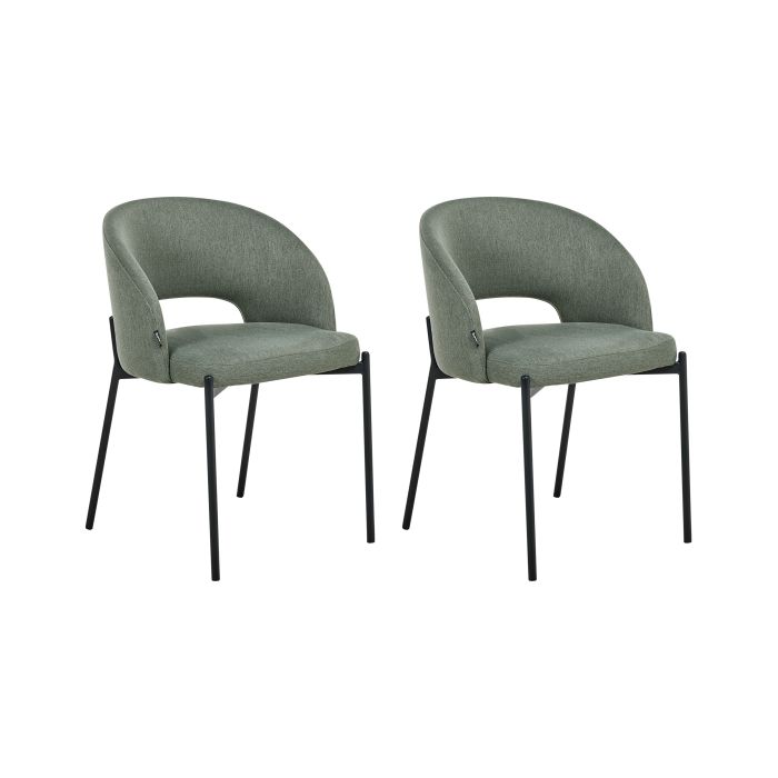 FALLBRIDGE Fabric Dining Chairs - Set of 2 - Green
