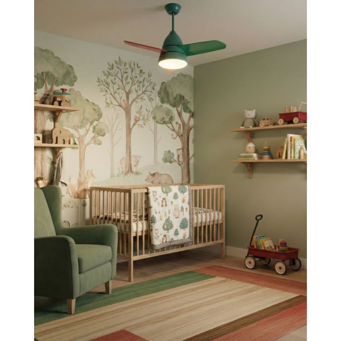 BUXARO Ceiling Fan with Light and Remote - Multicolour