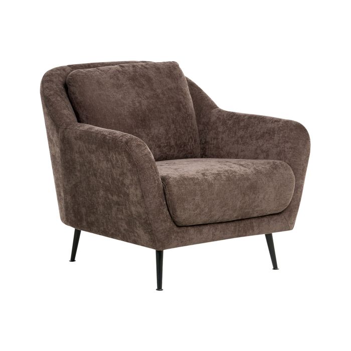 CLIFTONWELL Chenille Fabric Armchair - Dark Brown