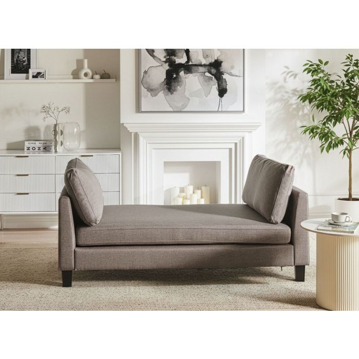 CAJARO Fabric Chaise Longue - Taupe
