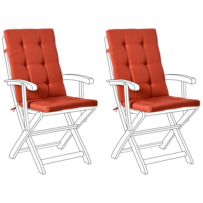 APLOR Set of 2 Garden Back Seat Cushions - Red