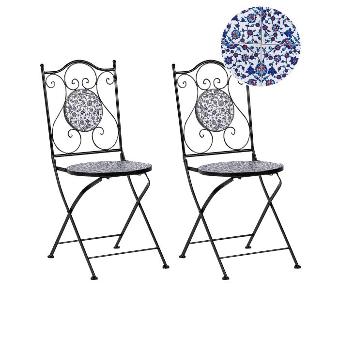 Set of 2 Garden Chairs CAMPRENA Metal Black