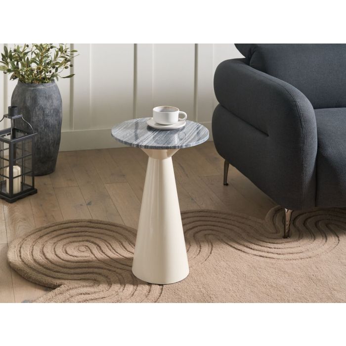 RALERO Round Side Table - White