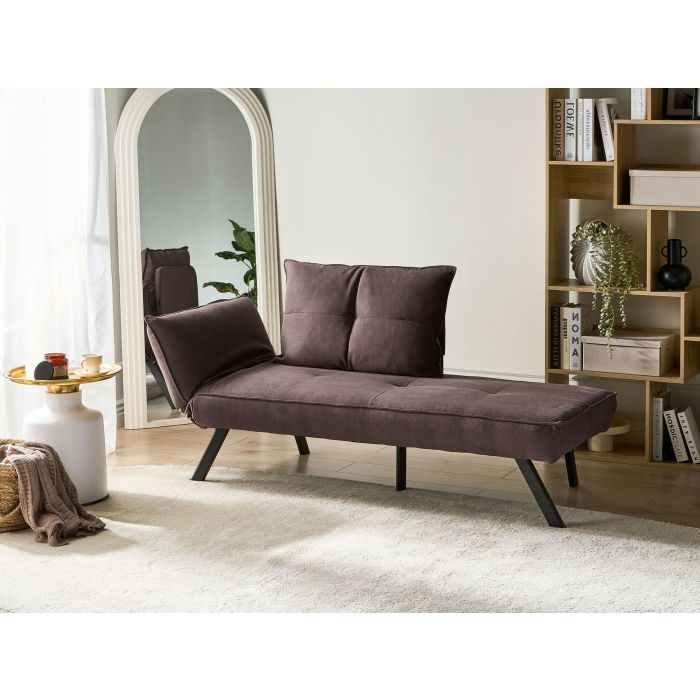 CALERO Fabric Left Hand Chaise Longue - Brown