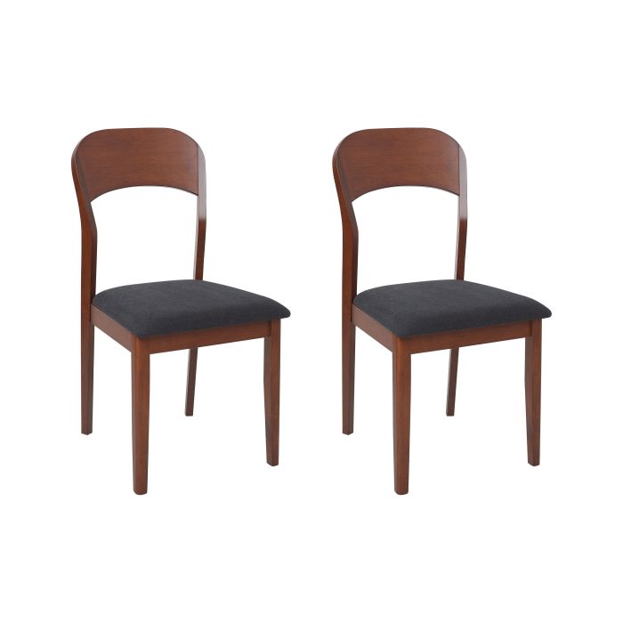 Set of 2 Dining Chairs ALVIN Wood Dark Brown