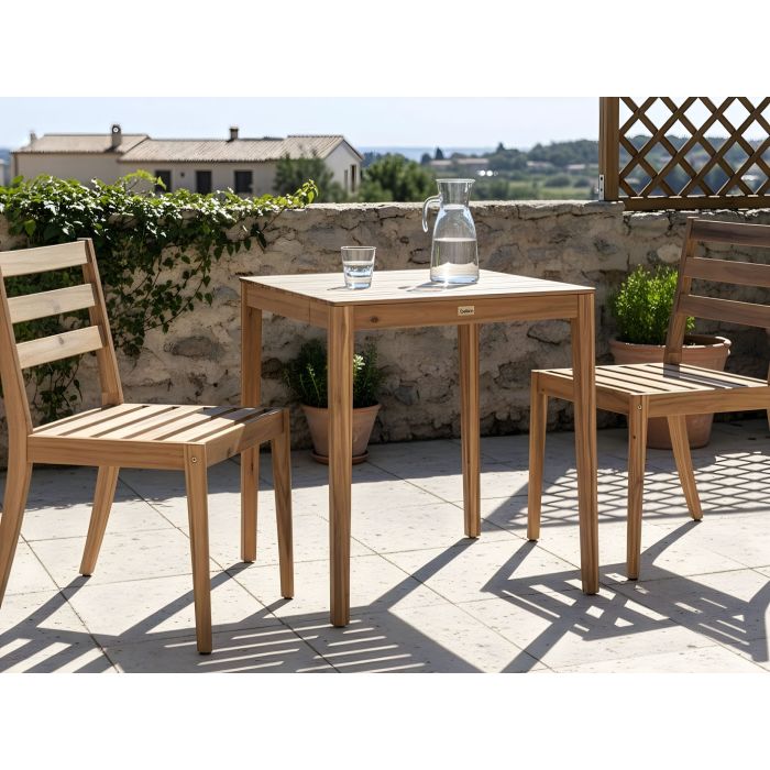 BRAVENTO Garden Bistro Table and Chair Set - Light Brown