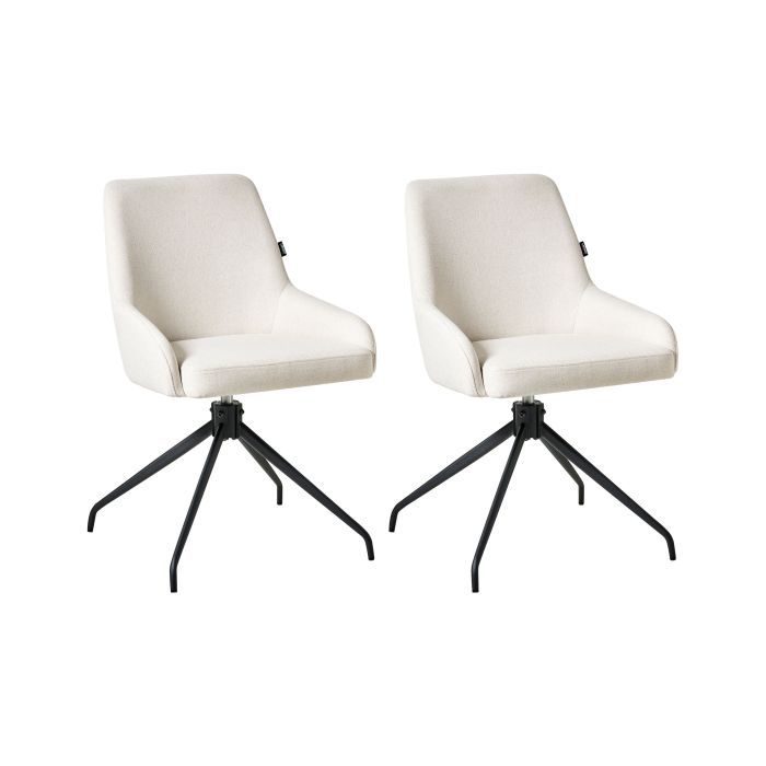 EDGESTOW Fabri Set of 2 Dining Swivel Chairs - Off White