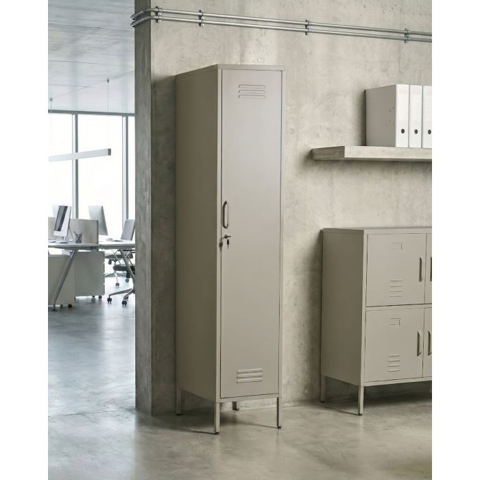 CLAYBOURNE Office Storage Unit with Locker - Light Beige
