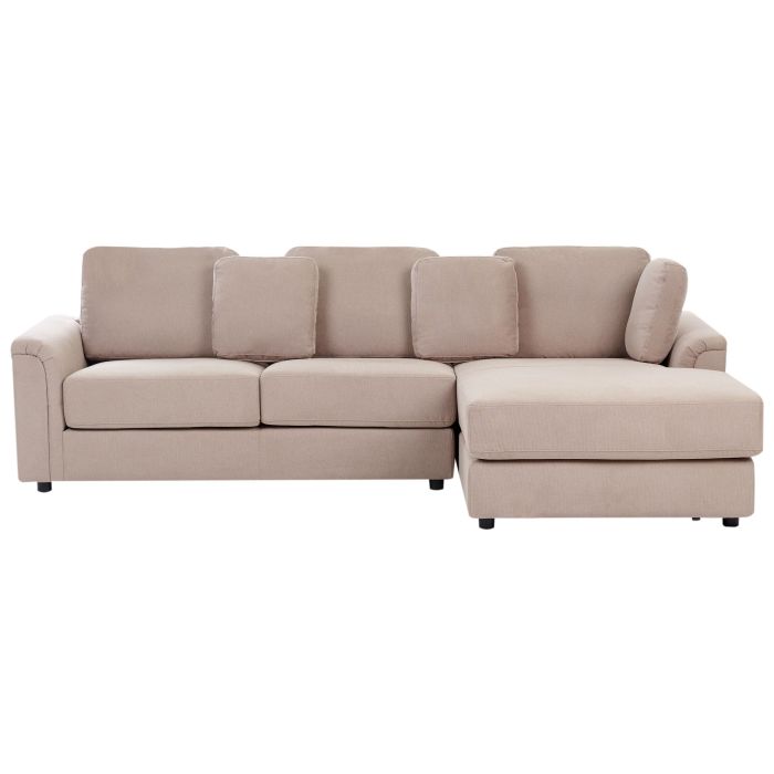 Left Hand Fabric Corner Sofa Taupe KOHLO