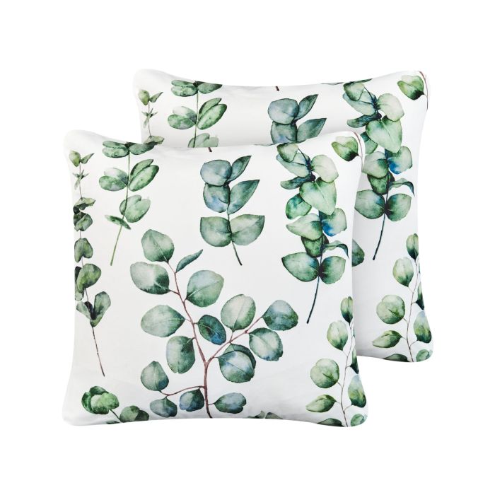 BQSOUE Set of 2 Outdoor Cushions Plant Pattern 45 x 45 cm Green