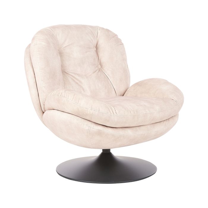 Swivel Armchair NOLVIK Velvet Light Beige