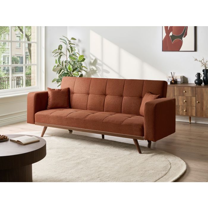 SAGEXI Fabric 3 Seater Sofabed - Golden Brown