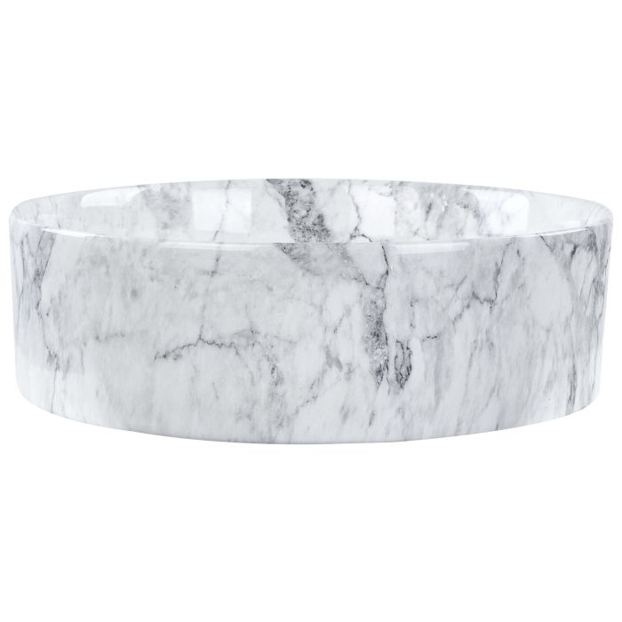 Ceramic Countertop Basin Diameter 400 mm Marble Effect MANIS