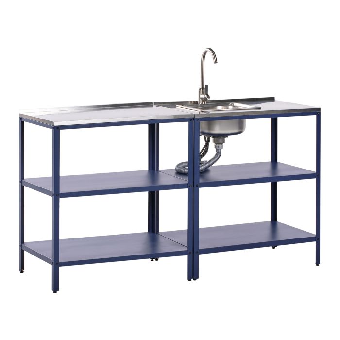 VLIAMA 2 Piece Outdoor Kitchen Set with Sink Blue
