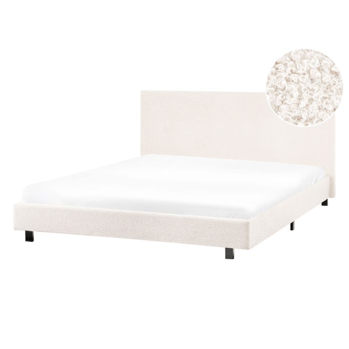 AIBL Bed Boucle 140 x 200 cm (EU Double) Off-White