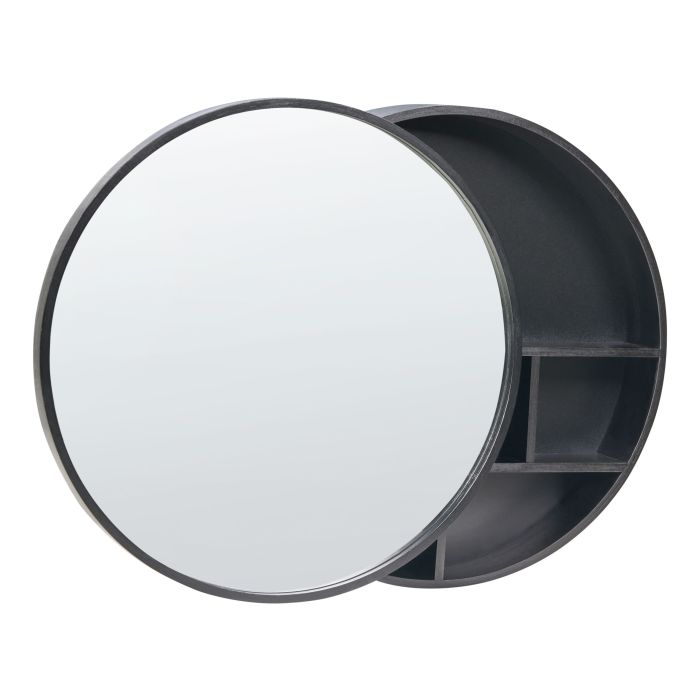 TIMBERLEIGH Bathroom Wall Mounted Mirror Cabinet - Black