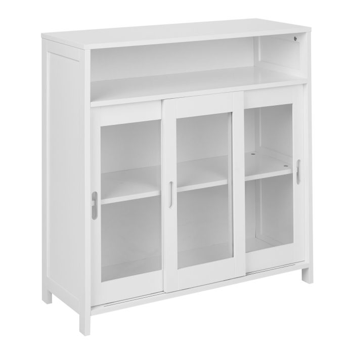 CORBRIDGEON Glass Display Sideboard - White