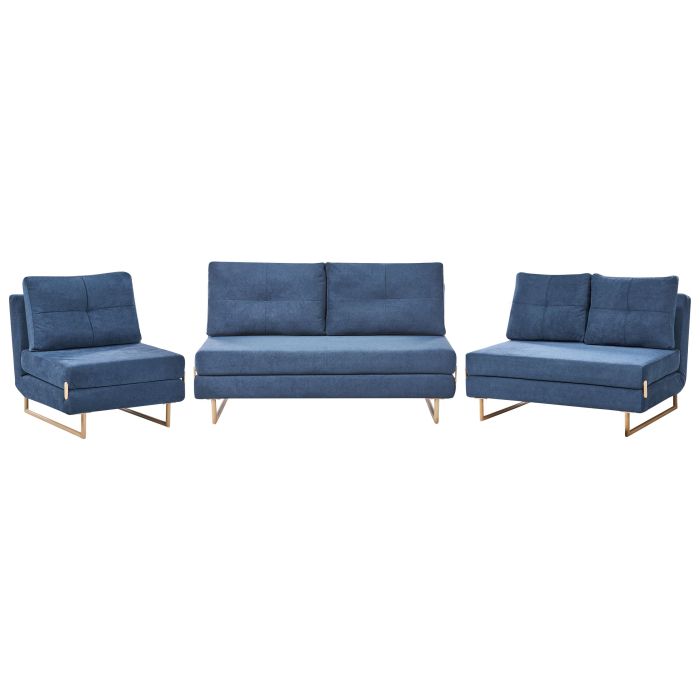 COMDEN Fabric 3 Seater 2 Seater and 1 Seater Sofa Set - Blue