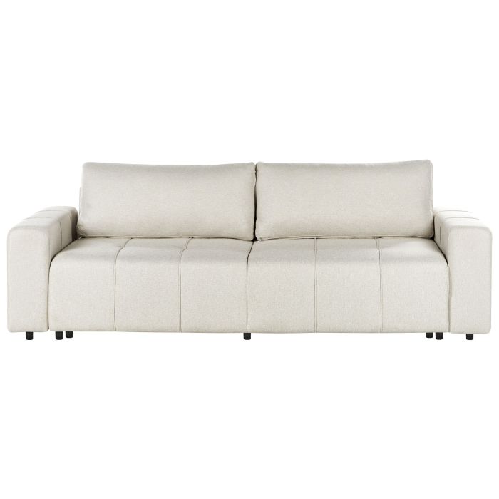 3 Seater Fabric Sofa Bed with Storage Light Beige INNVIK