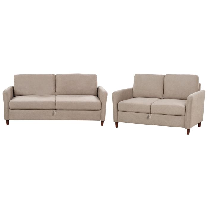 Fabric Living Room Sofa Set Taupe MARE