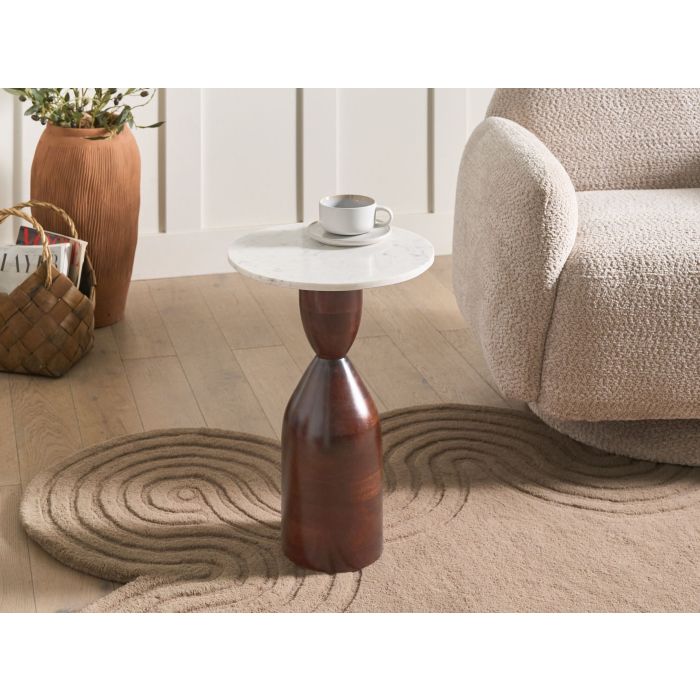 RENTARA Round Side Table - Brown