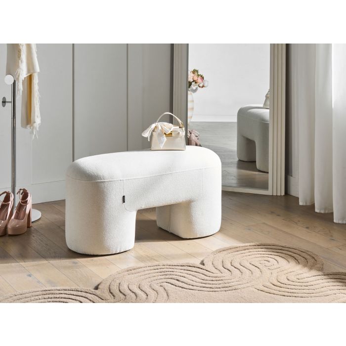 BOGEXA Boucle Ottoman Seat - White